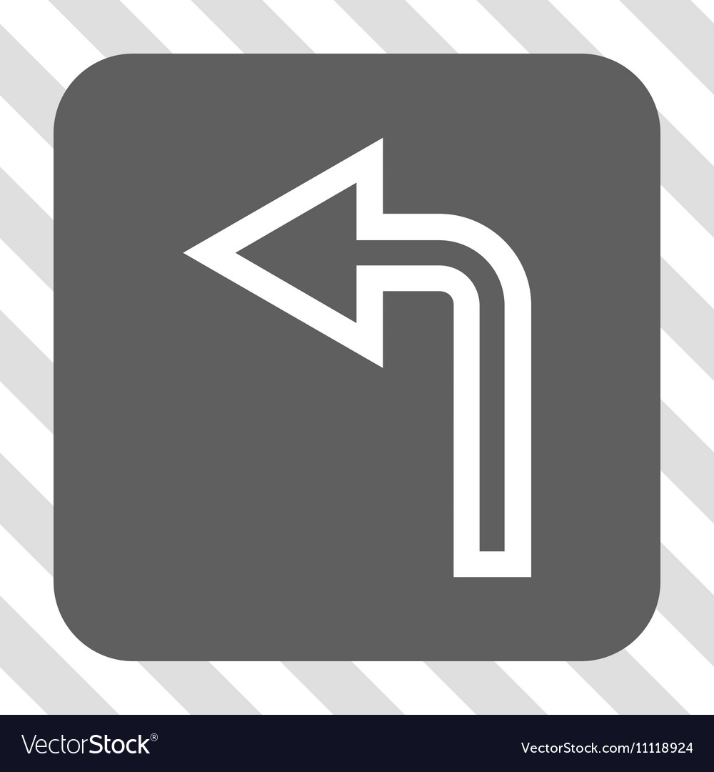Turn left rounded square button