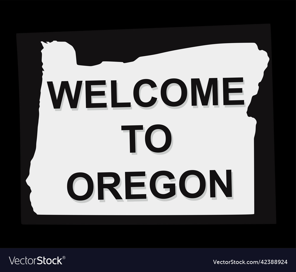Welcome to oregon on black background vector image Welcome to oregon on black background