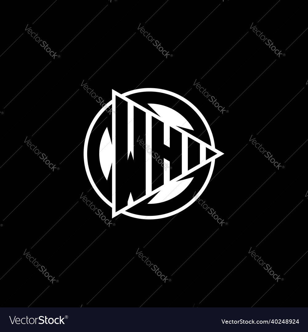 Wh logo monogram triangle play shape circle