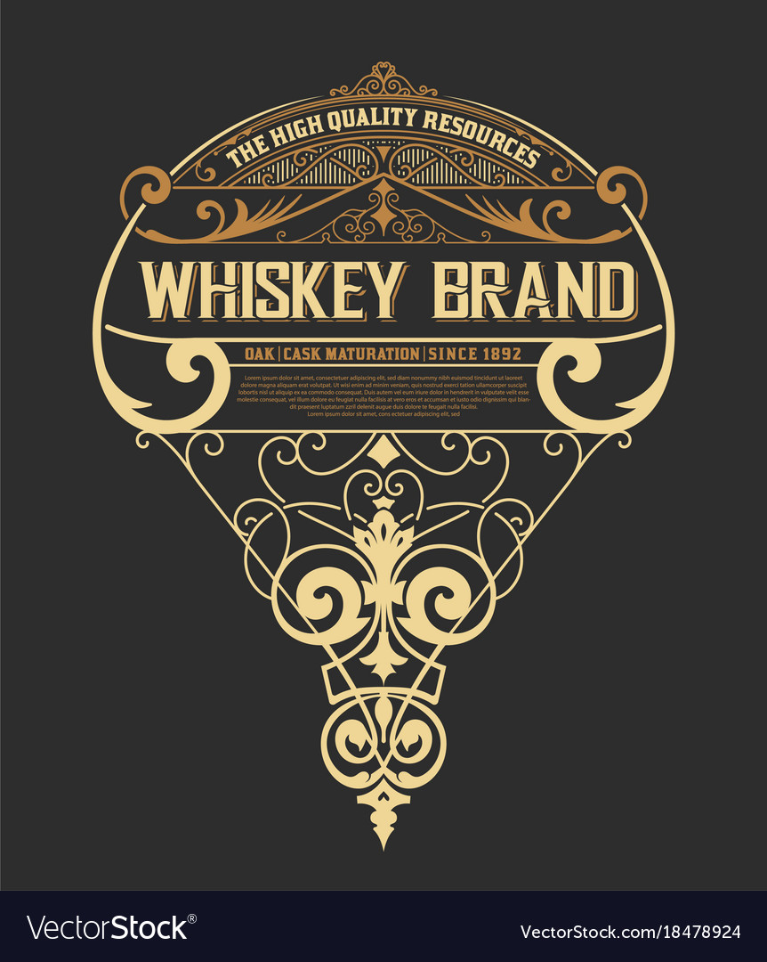 Whiskey label western style Royalty Free Vector Image