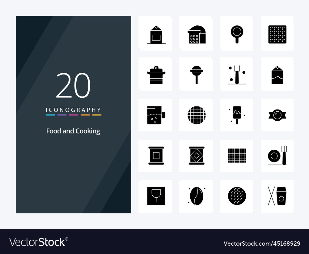 20 food solid glyph icon for presentation