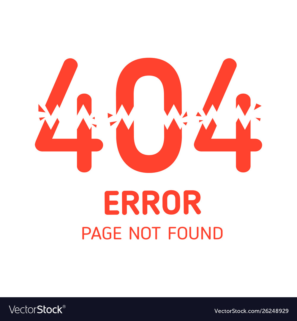 404 error page not found lacking with white vector image 404 error page not found lacking with white