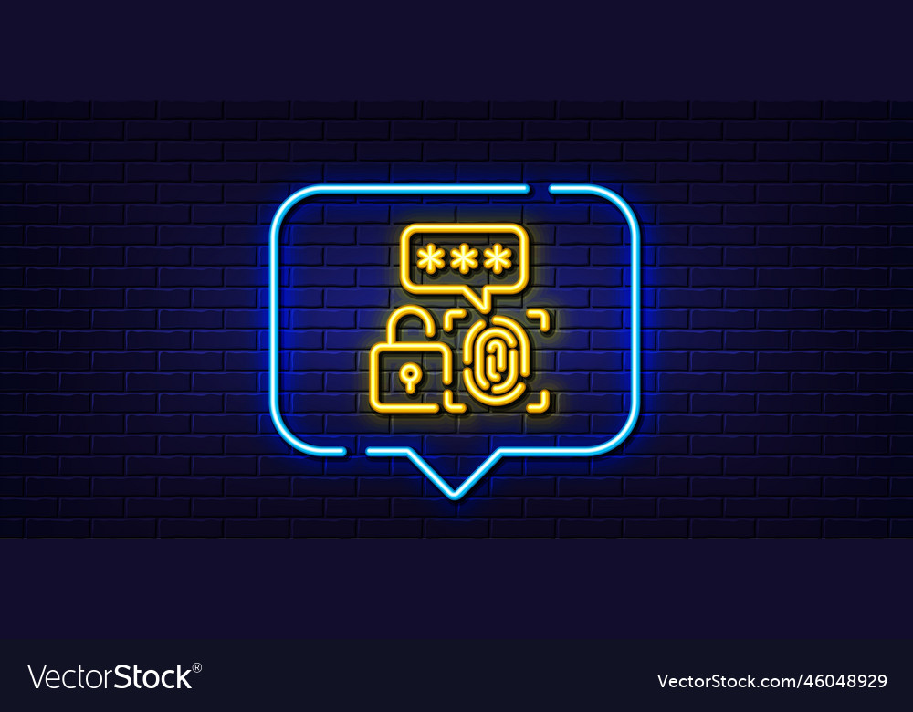Biometric security line icon fingerprint scan vector image Biometric security line icon fingerprint scan