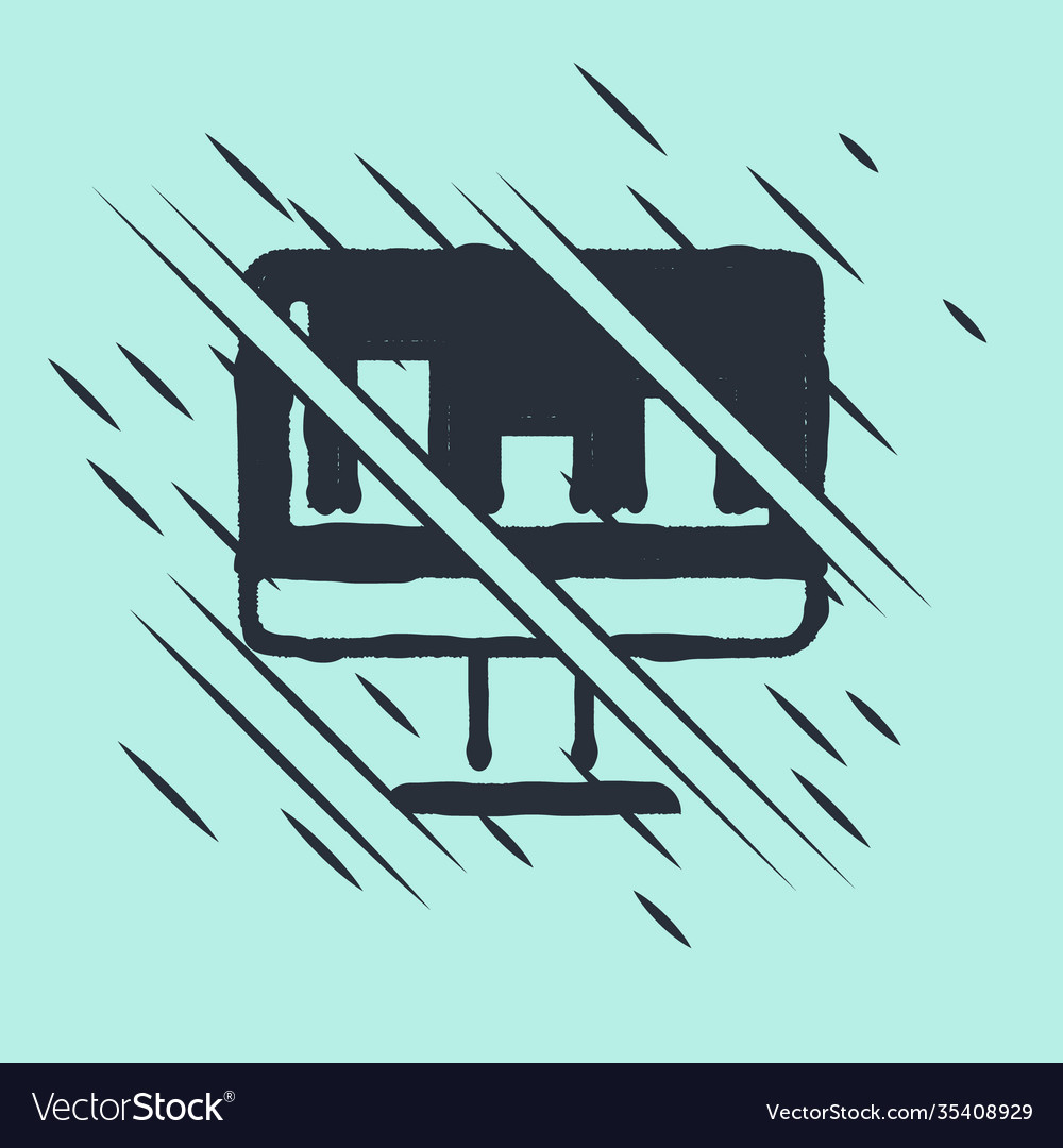 Black computer monitor with graph chart icon vector image Black computer monitor with graph chart icon