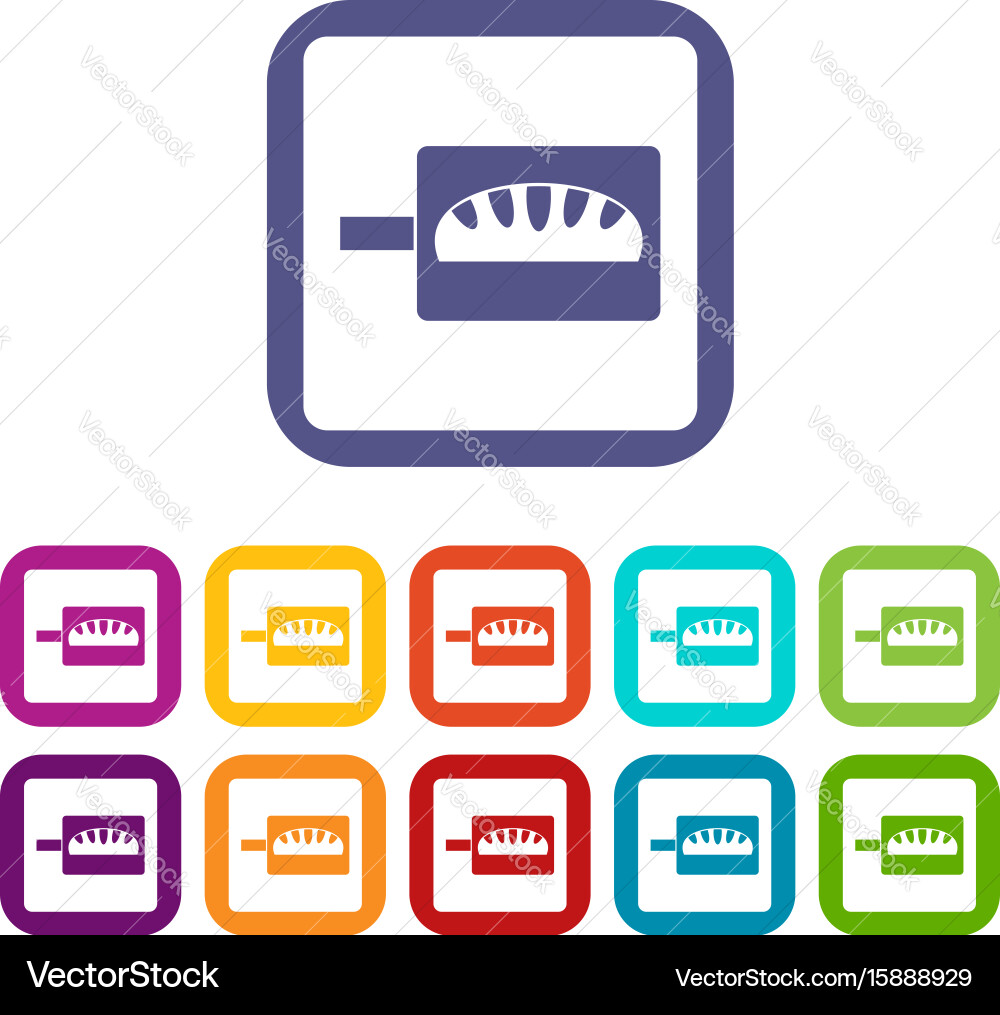 Bread baking icons set flat Royalty Free Vector Image