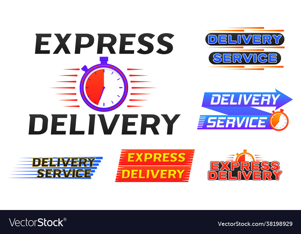 Express fast time delivery order logo banner vector image Express fast time delivery order logo banner