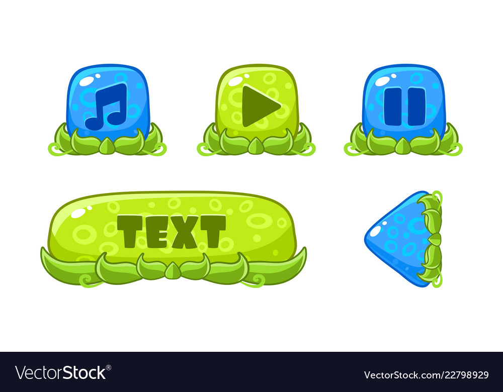 Glossy Buttons Set - Colorful UI