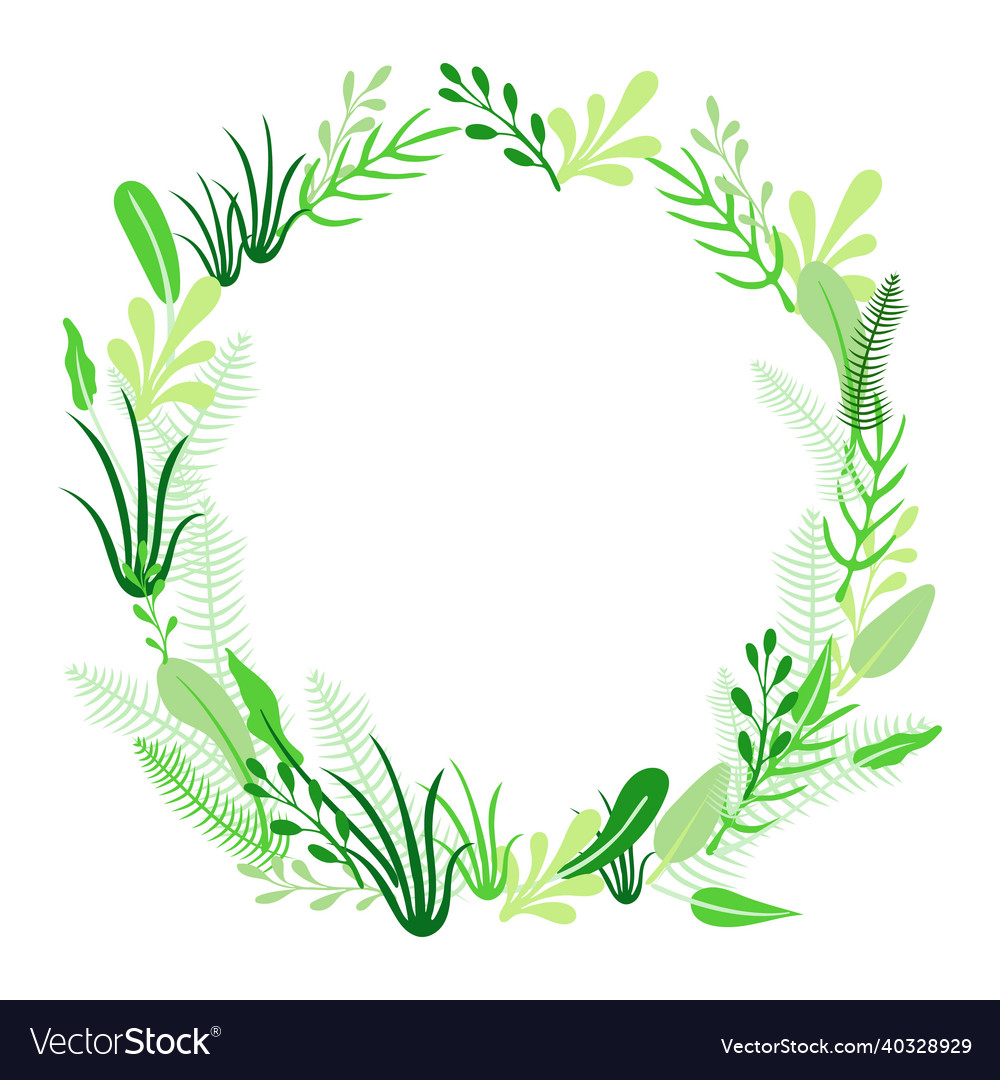 Green floral frame plants