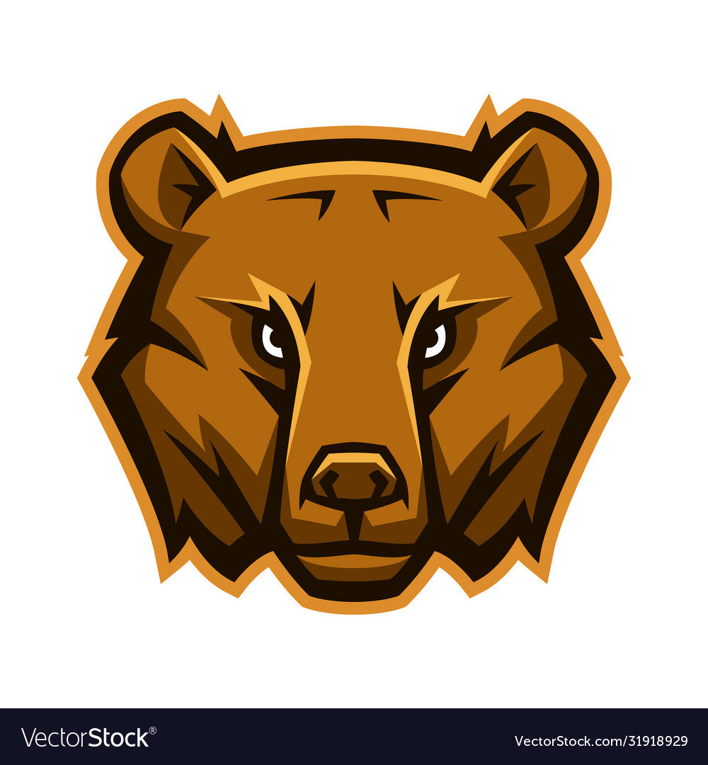 Mascot stylized bear head vector image Mascot stylized bear head