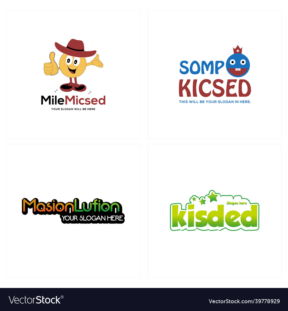 Modern collection of logos with characters