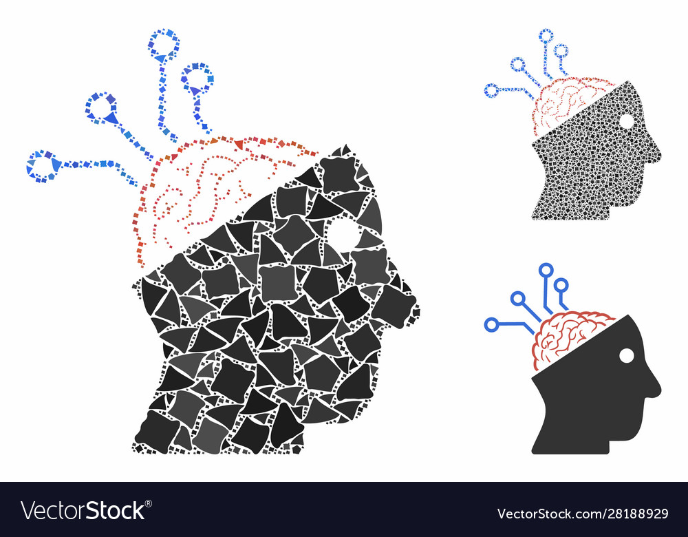 Neural interface links composition icon joggly vector image Neural interface links composition icon joggly