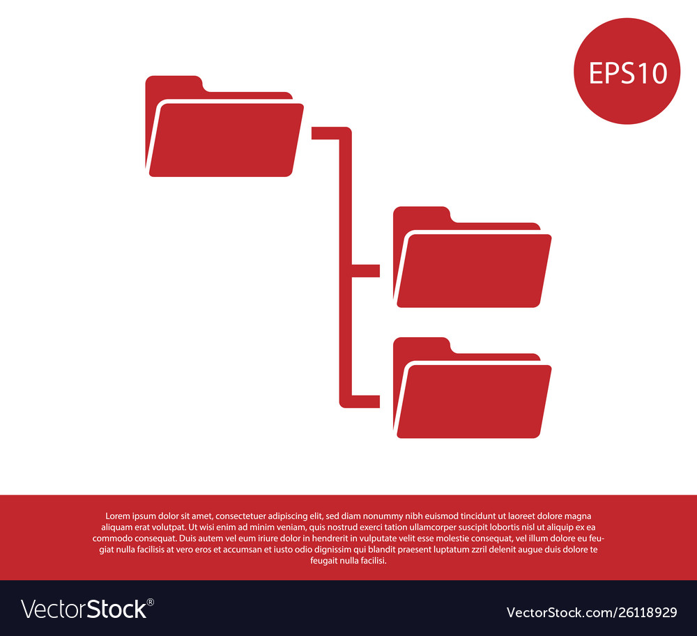 Red Folder Tree Network Icon