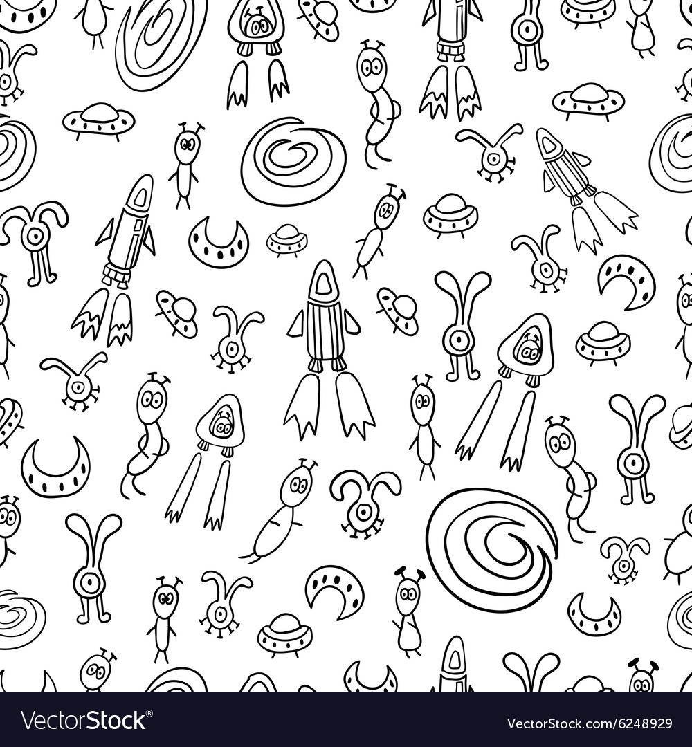Seamless pattern ufo