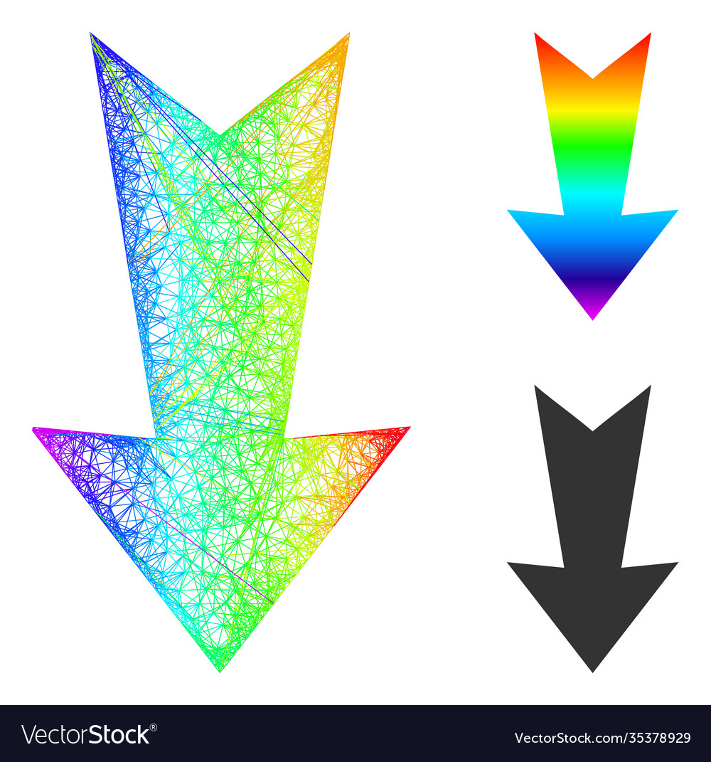 Spectral linear gradient arrow down icon vector image Spectral linear gradient arrow down icon