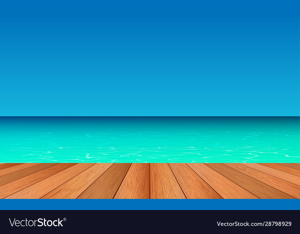 Wooden floor on beach