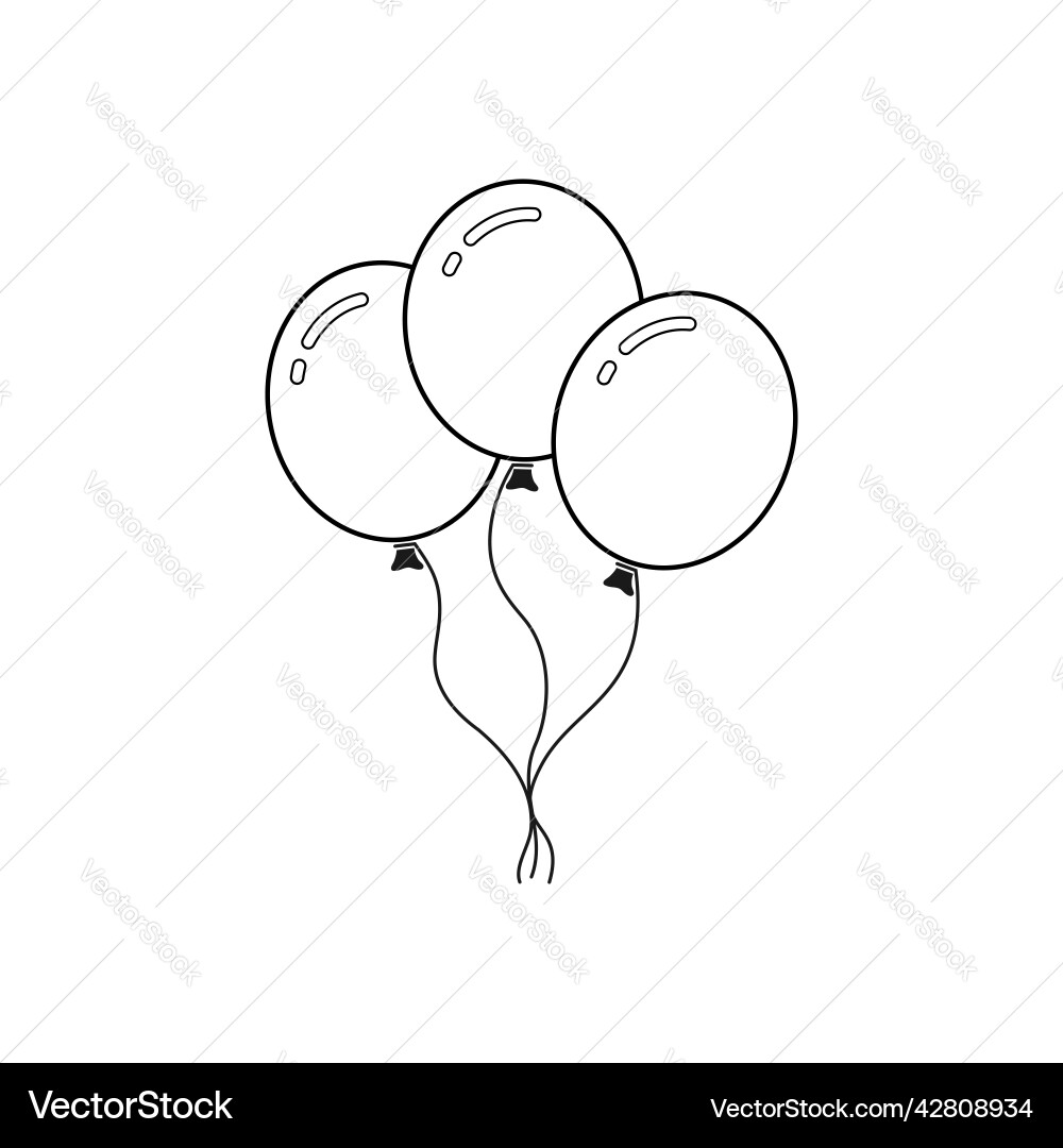 3 balloons Royalty Free Vector Image - VectorStock