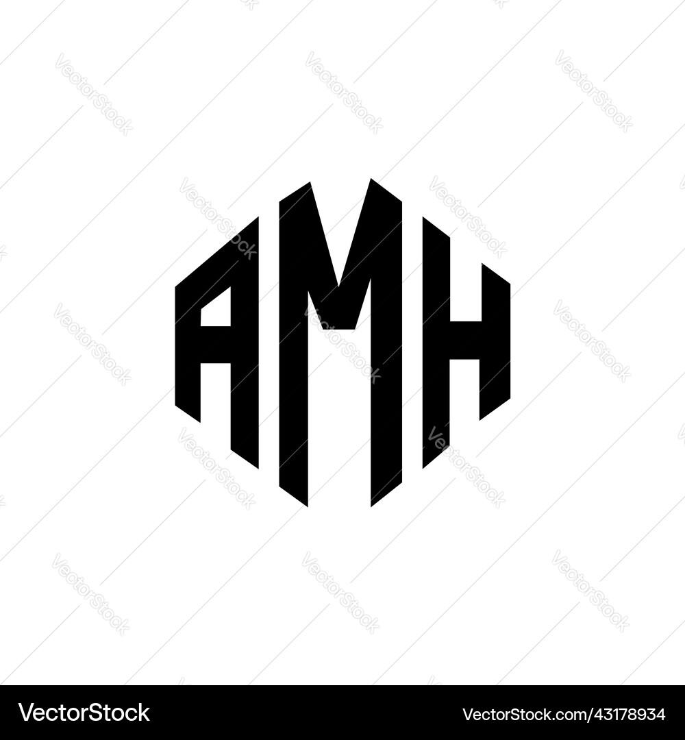 Amh letter logo design with polygon shape Vector Image