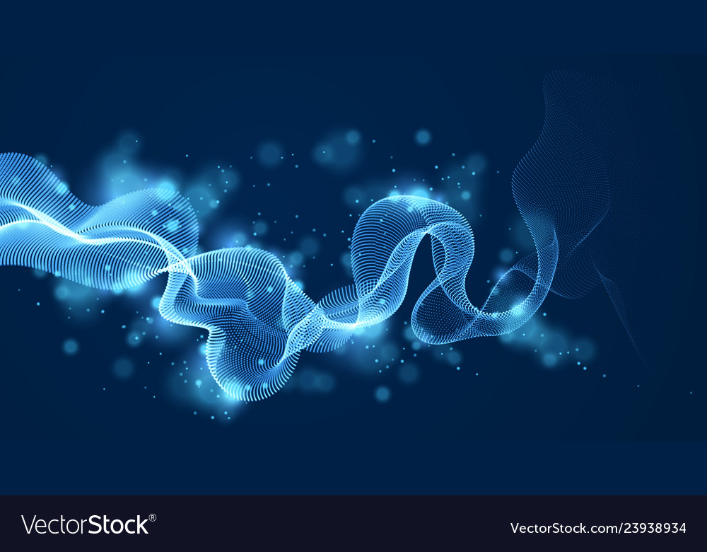 Array of particles flowing over dark background Vector Image Array of particles flowing over dark background