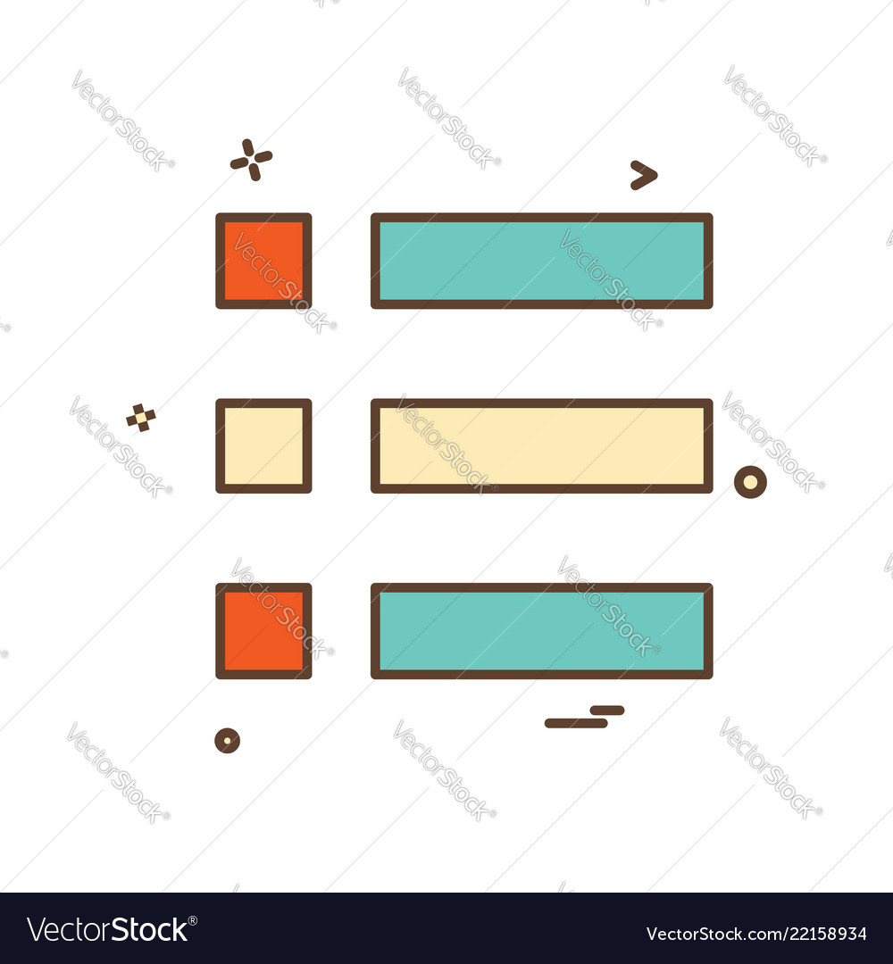 Bullet list menu options icon design vector image Bullet list menu options icon design