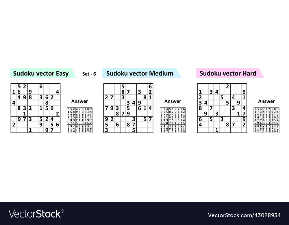 Collection sudoku game with answers different