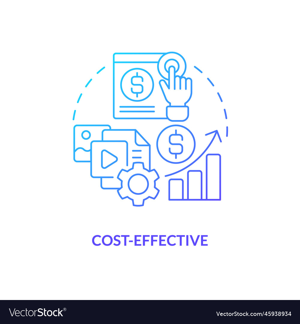 Cost effective blue gradient concept icon Vector Image