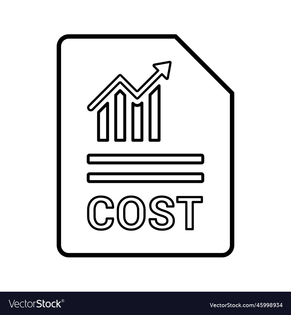 Cost report line icon outline design
