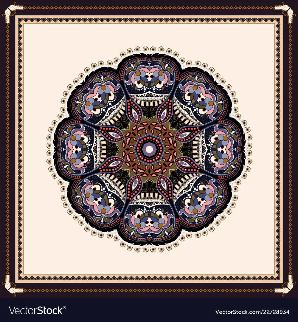 Decorative frame with pattern color print Vector Image Decorative frame with pattern color print