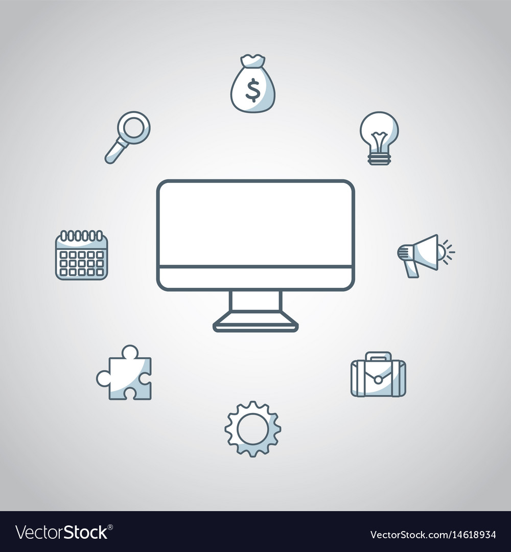 Desktop computer technology icon