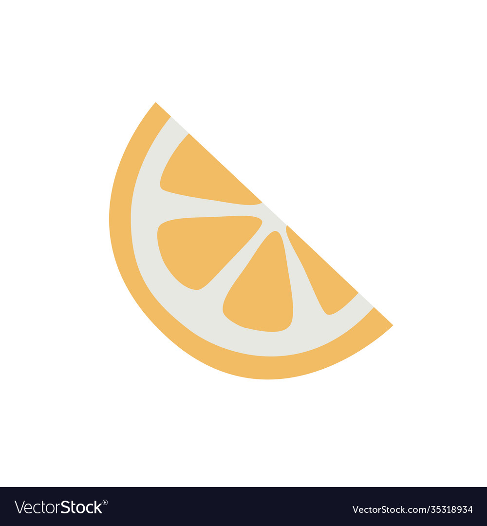 Drawn orange slice isolated on white