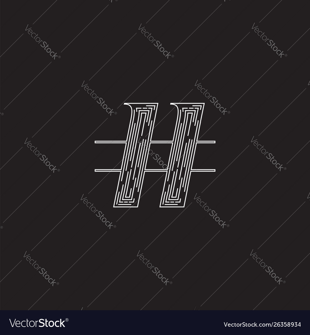 Elegant character from a fontset made dashed vector image Elegant character from a fontset made dashed
