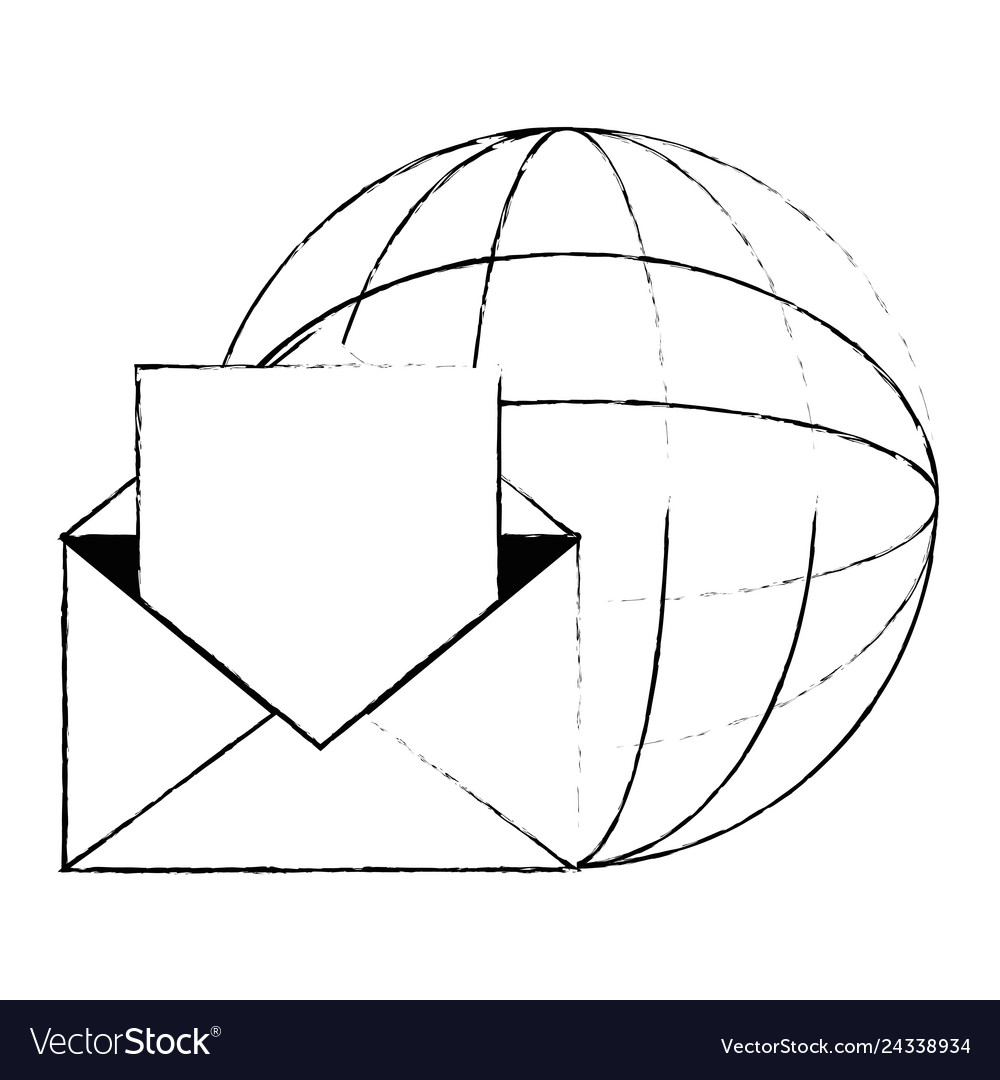 Envelope mail with planet