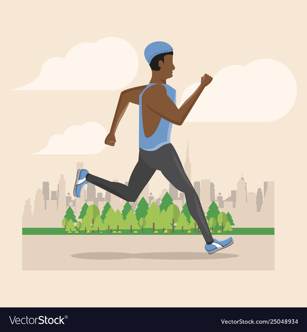 Fitness man running Royalty Free Vector Image - VectorStock