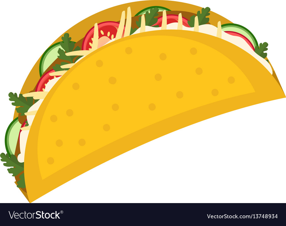Flat Cartoon Taco Icon