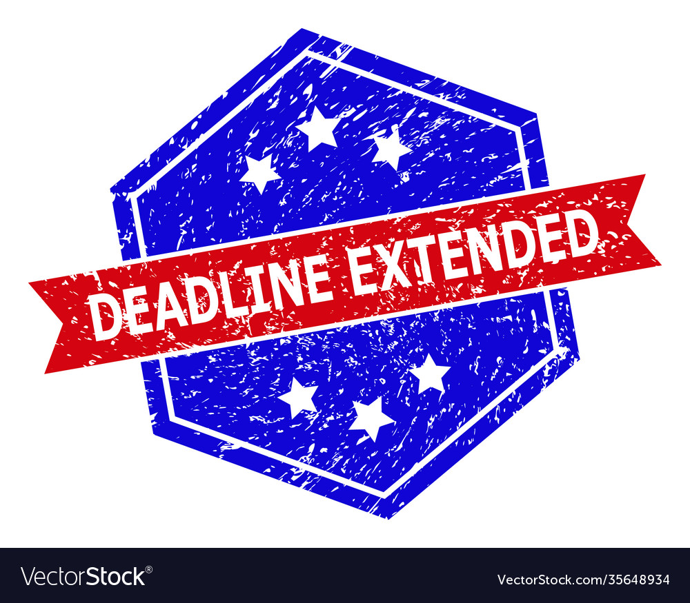 Hexagonal bicolor deadline extended stamp seal