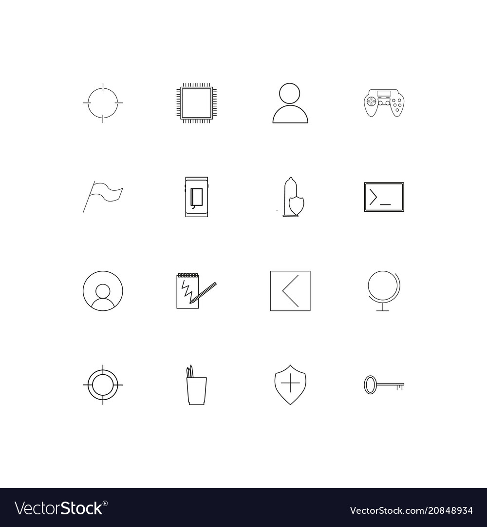 Internet technologies linear thin icons set