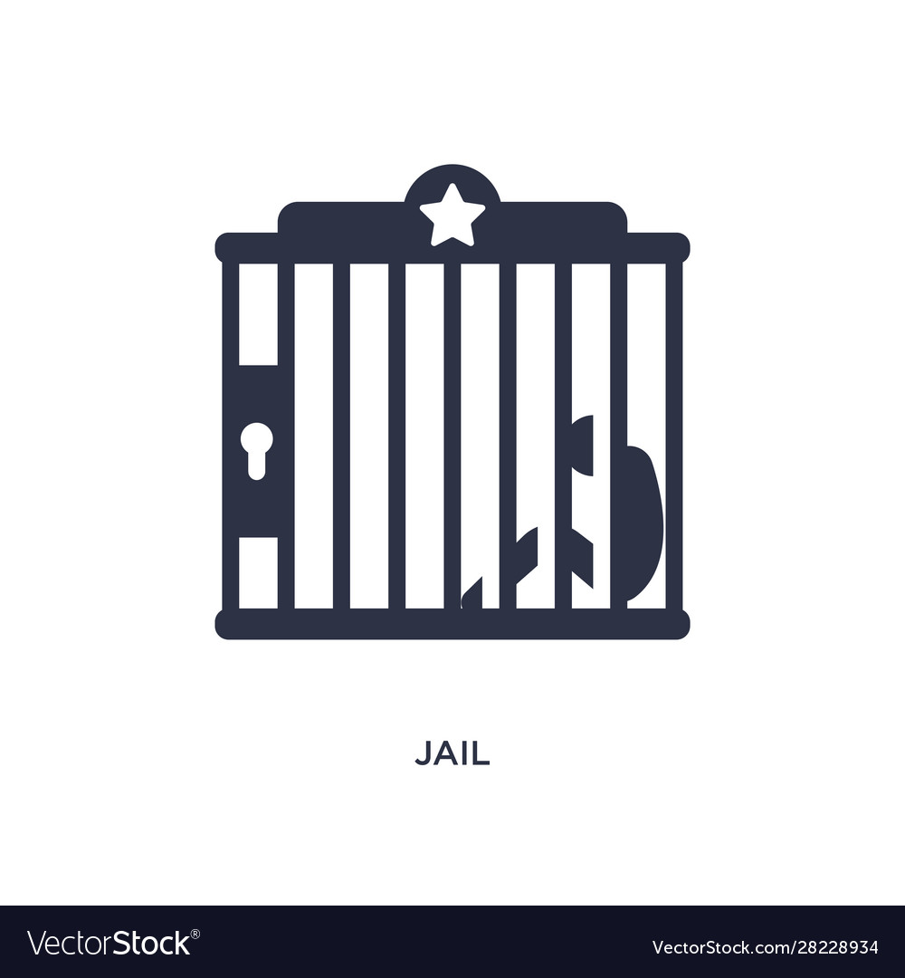 Jail icon on white background simple element from