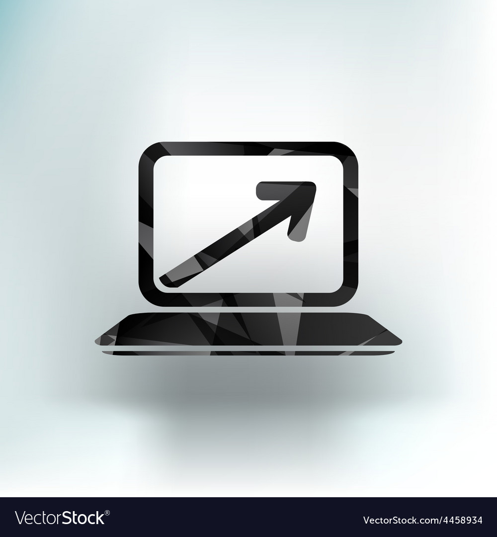 Laptop arrow pointing up from the blank screen
