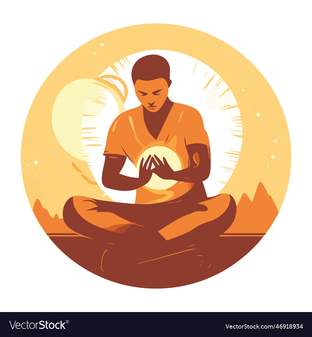 Meditating men in lotus position find harmony