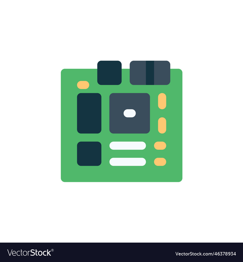 Motherboard icon computer component flat vector image Motherboard icon computer component flat