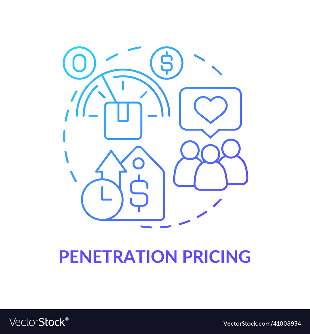 Penetration Pricing Blue Gradient Concept Icon Vector Image 0051