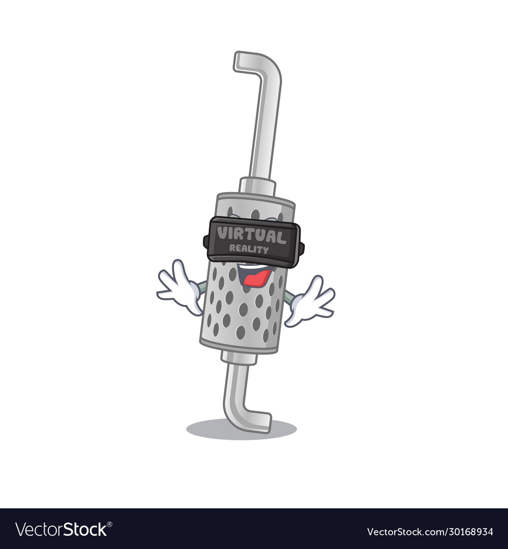 Trendy exhaust pipe character wearing virtual