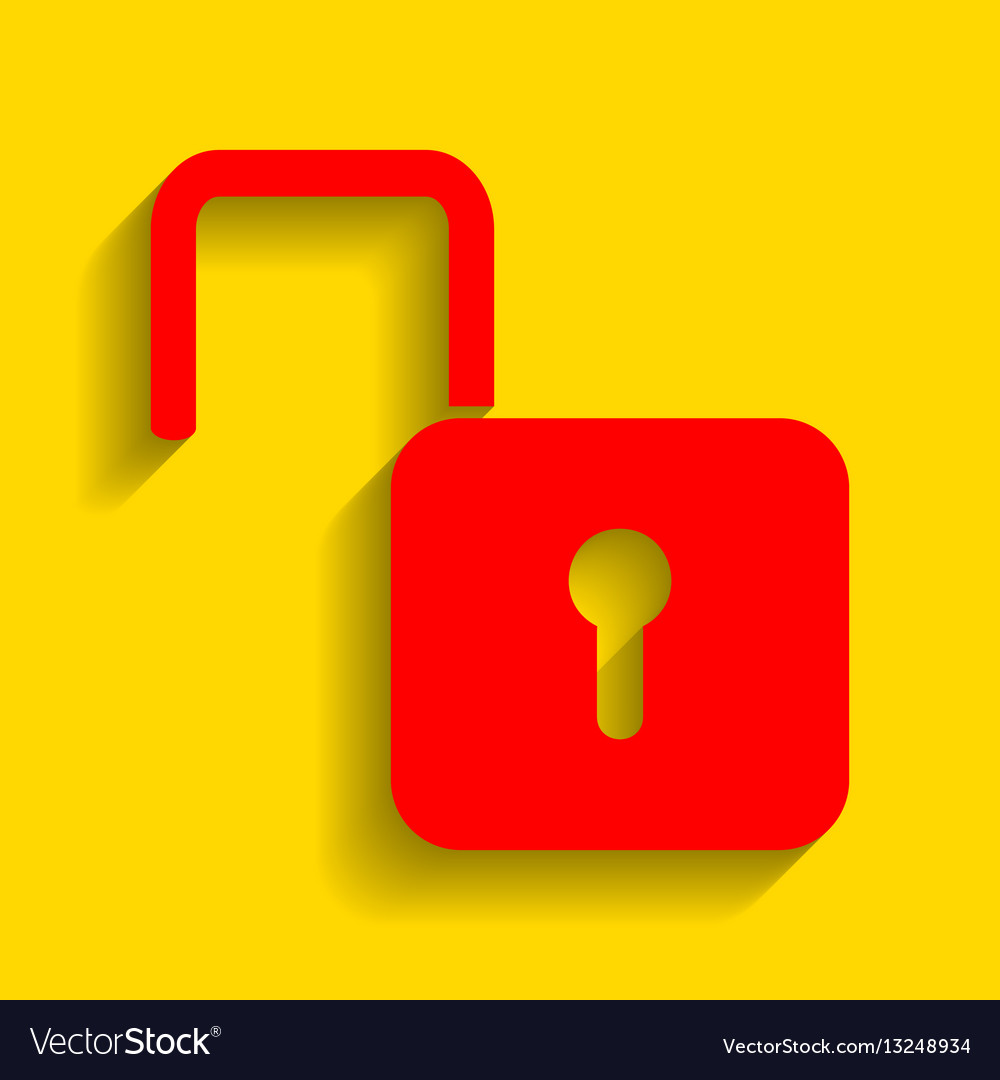 Unlock sign red icon