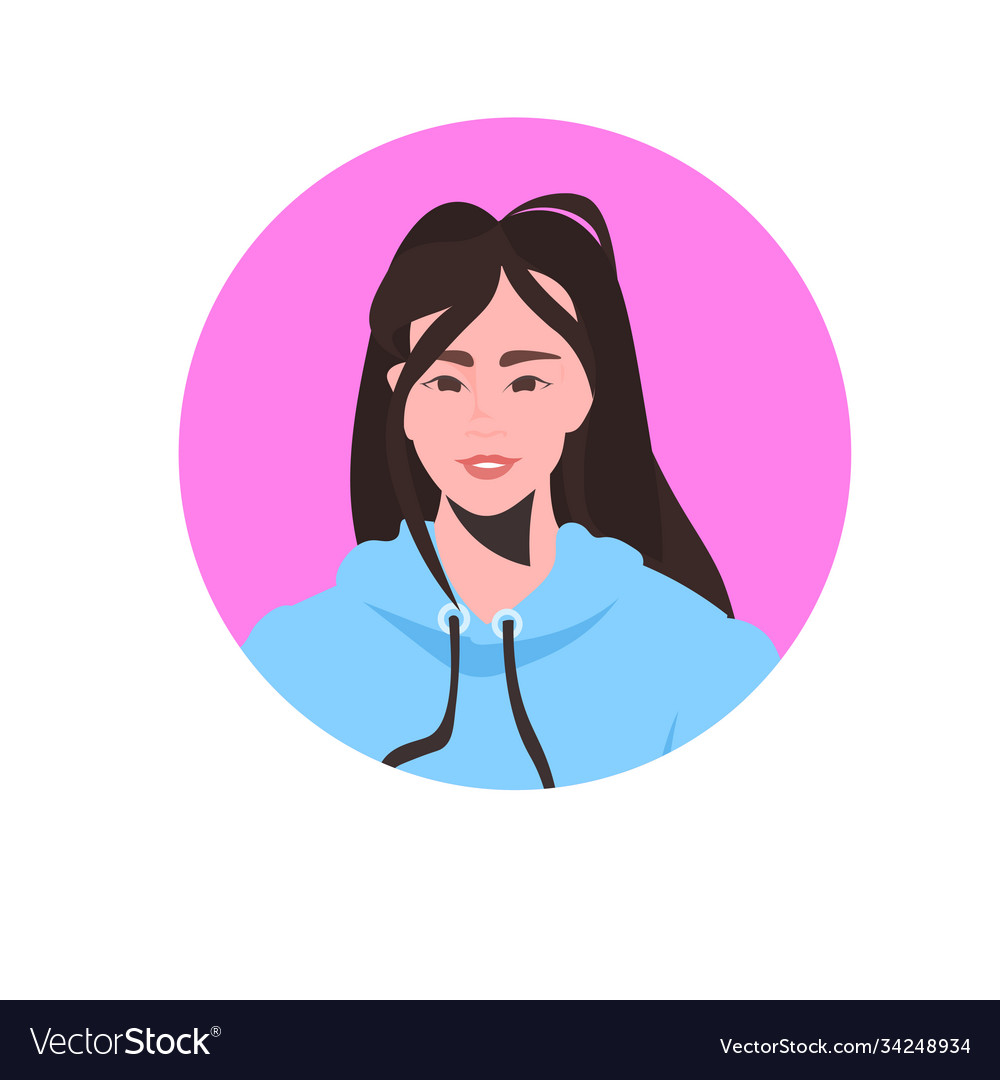 Young woman profile avatar beautiful girl face vector image Young woman profile avatar beautiful girl face