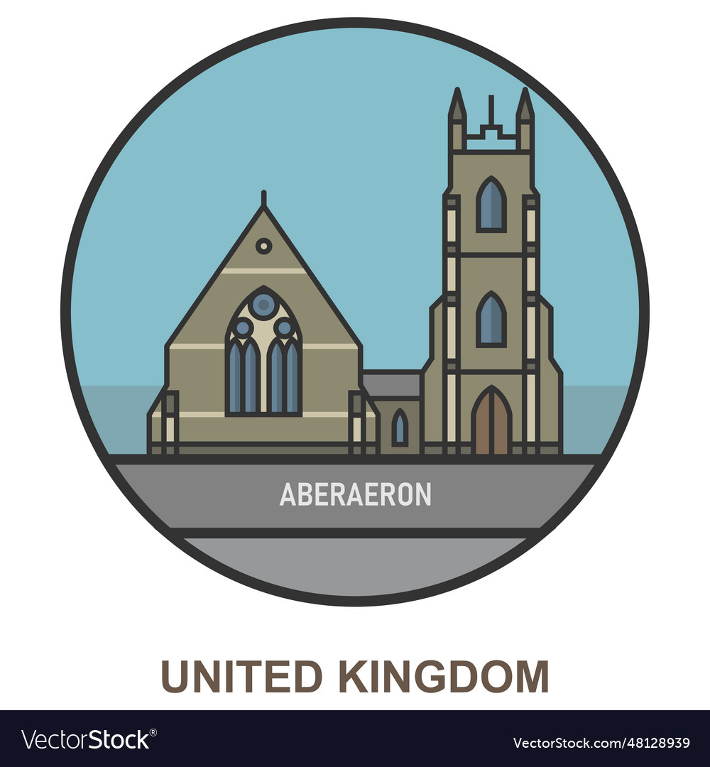 Aberaeron cities and towns in united kingdom Vector Image