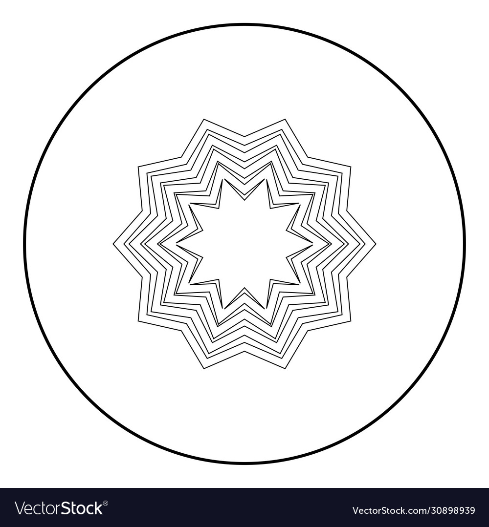 Abstract flower pattern icon in circle round