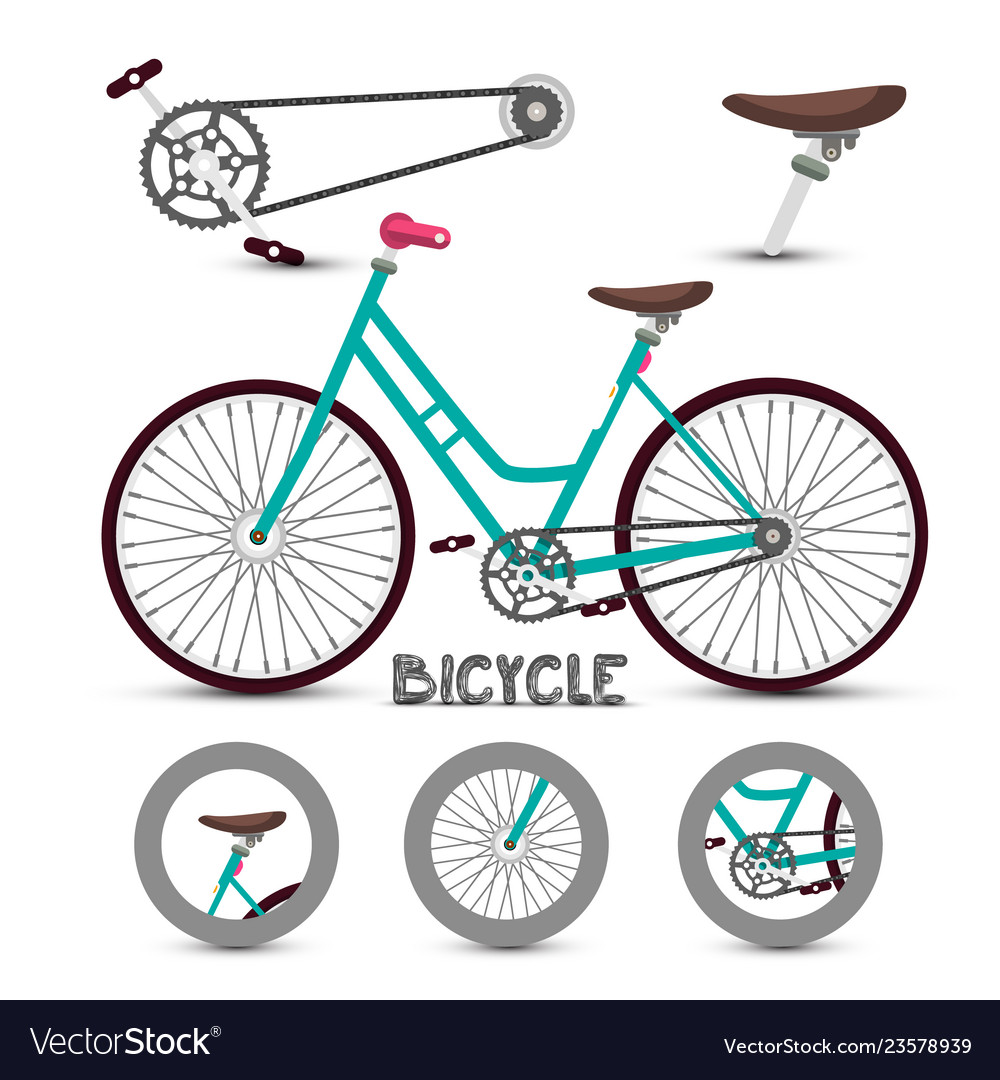 Fahrradteile Icon Set