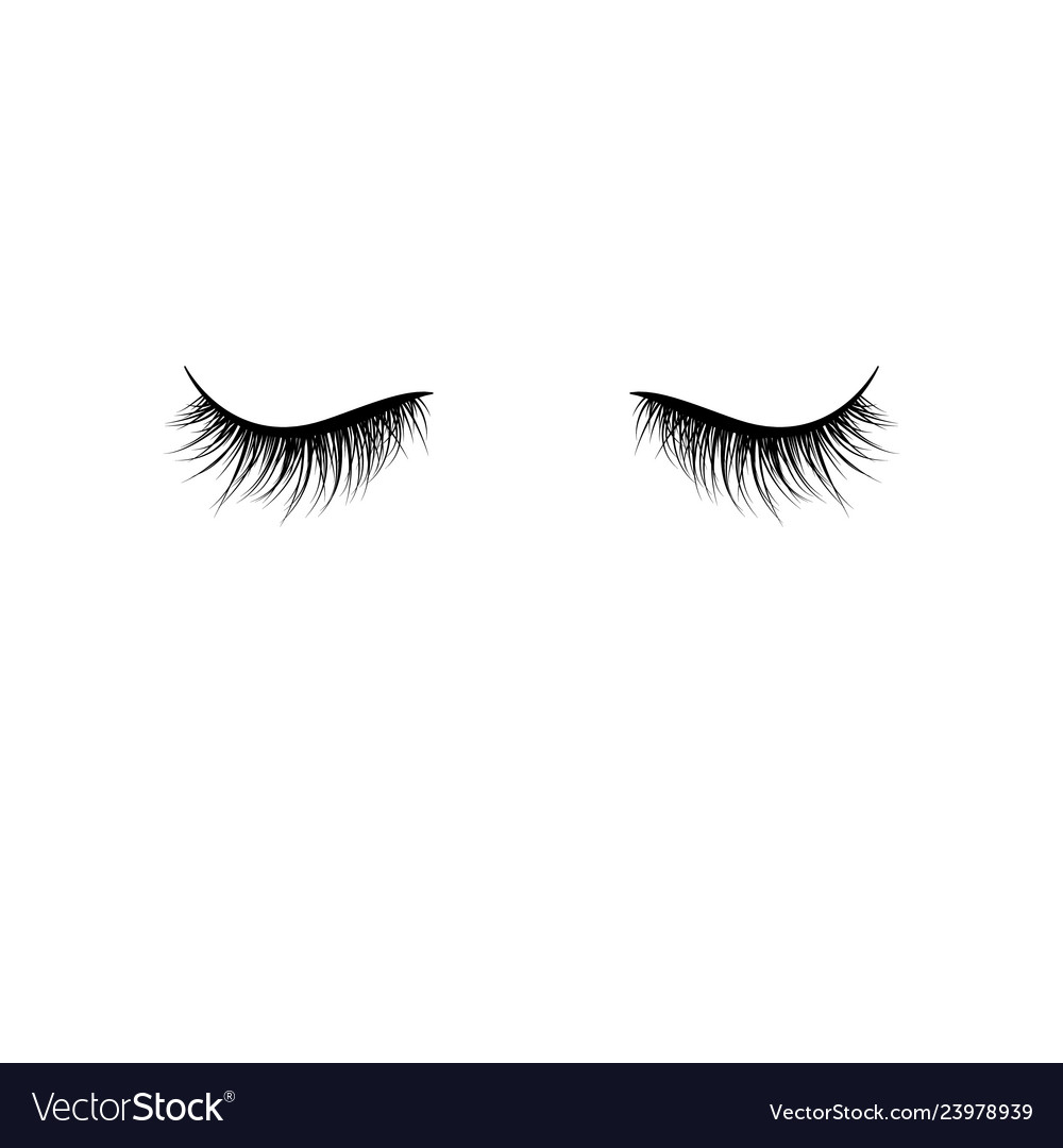 Black eyelashes isolated on white background Vector Image