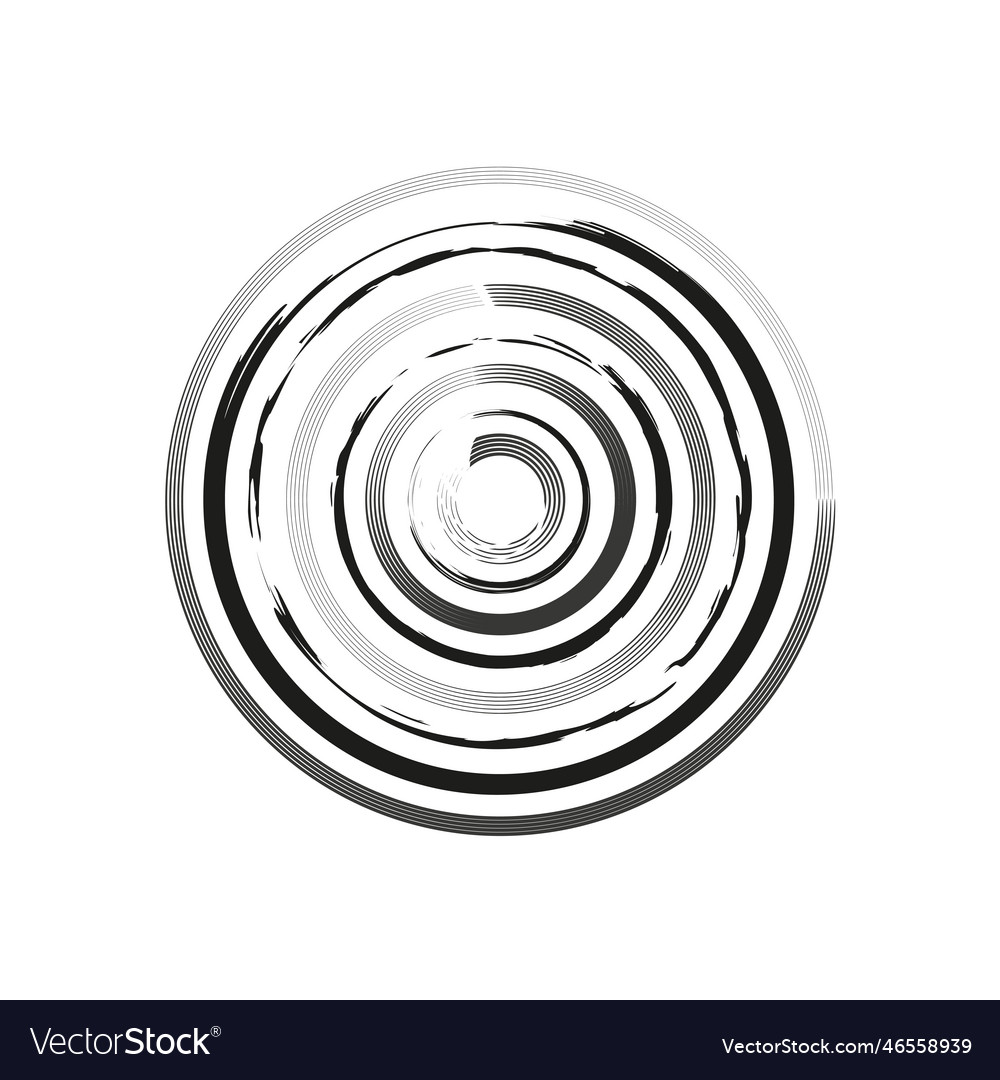 Brush circles spiral in doodle style Royalty Free Vector