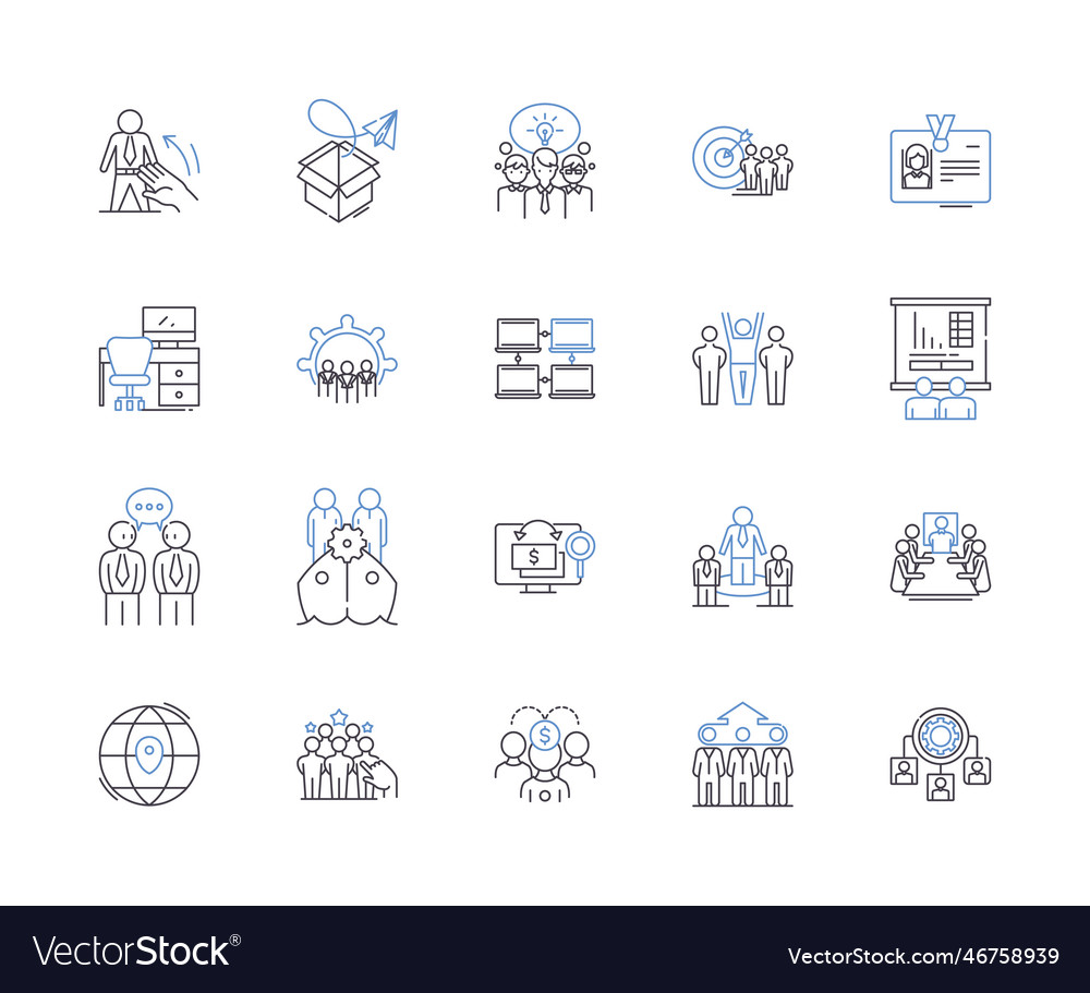 Business conference outline icons collection