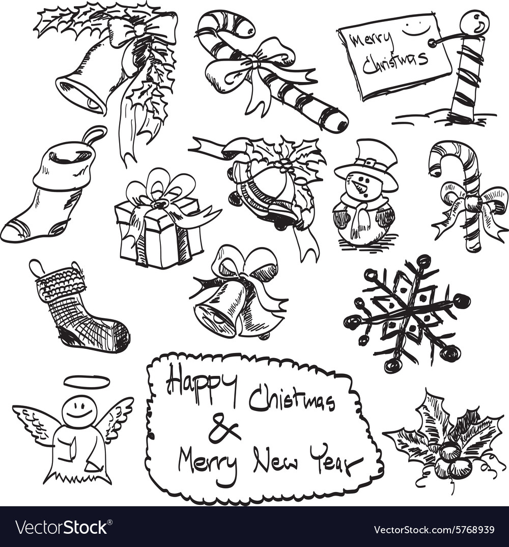 Christmas icon set Royalty Free Vector Image - VectorStock